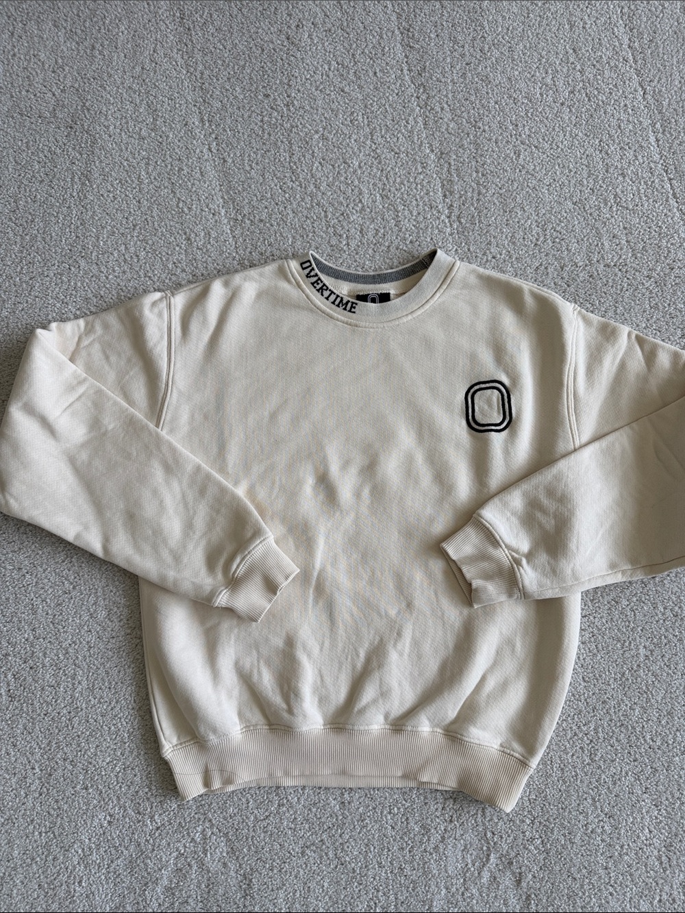 Overtime Kids Varsity Cream Crewneck Sweatshirt - size L